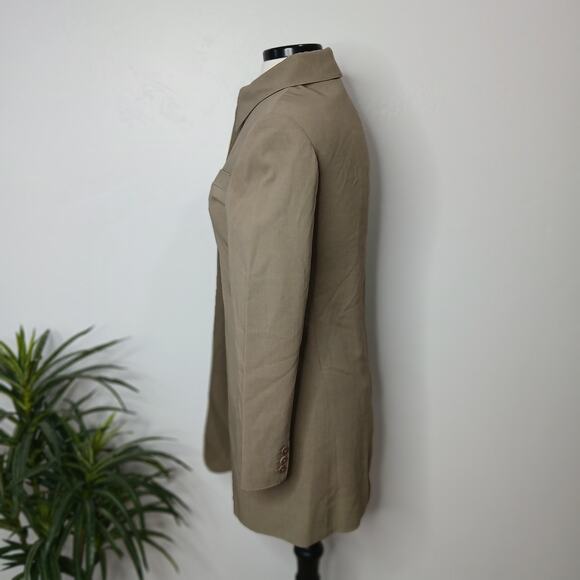 MaxMara Coat Womens Small Taupe Beige Wool Blend Long Jacket Made in Italy Lined - Picture 3 of 14